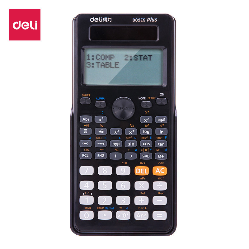 得力deliD82ES计算器函数计算器学生数学可爱多功能科学太阳能计算机学生通用