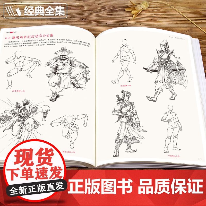 动漫人体技法 手绘游戏角色动作设计设定教程书籍插画人物结构造型绘画零基础入门自学教材临摹艺术册集古风马克笔上色杨建飞sh高清大图