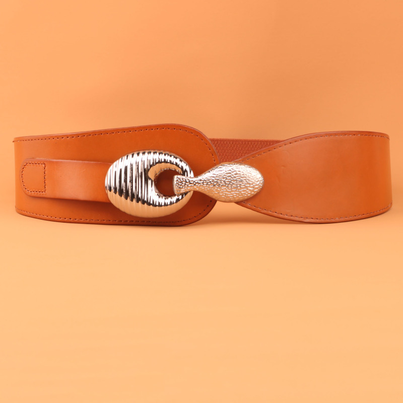 shanchao女士腰封女装饰百搭宽腰带古银扣韩版时尚配连衣裙子皮带