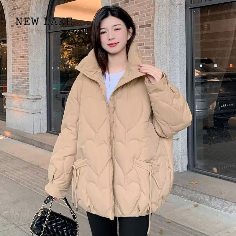 new lake加肥加大码300斤胖mm棉服女韩版面包服小个子港风宽松羽绒