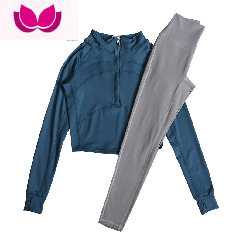 七斓好看运动瑜伽服健身套装女速干显瘦紧身专业跑步服初学者晨跑