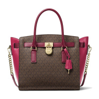 Michael Kors 迈克科尔斯 Hamilton大号牛皮女士手提包单肩斜跨logo压花包MK女包