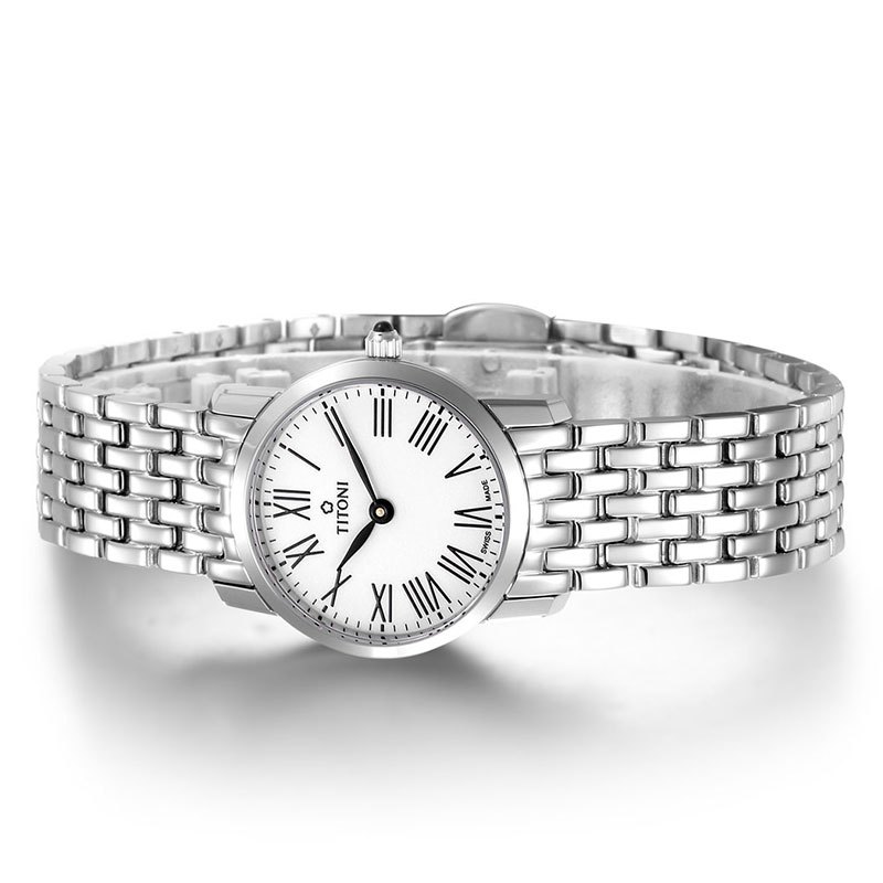 TITONI梅花纤薄系列石英表女表 全国联保 瑞士进口高清大图