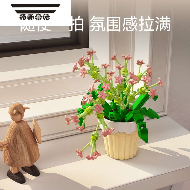 拓斯帝诺[新品]多肉盆栽摆件儿童益智拼装玩具男孩女孩礼物