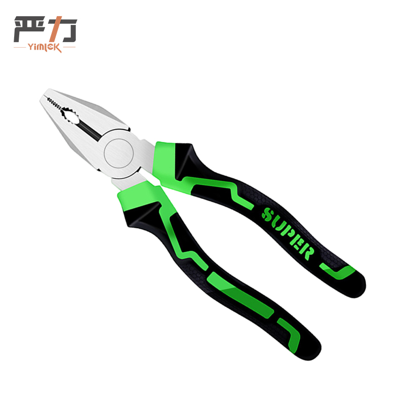 严力 YIMLEK 钢丝钳 8寸黑绿把高清大图