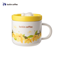 瑞幸咖啡(luckin coffee)个性创意花喵桌面造型马克杯带盖陶瓷创意情侣咖啡杯水杯