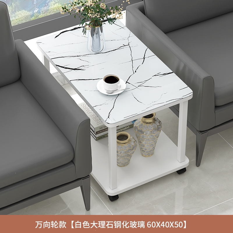 棠溪塘沙发中间小茶几办公室边几小桌子钢化玻璃小方桌接待室小茶台边桌