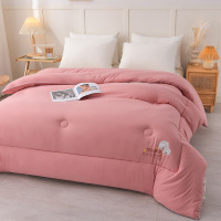 2023新款大豆纤维被加厚保暖被子冬天棉被水洗棉麻大豆被宿舍被芯 180x220cm（8斤） 豆沙色