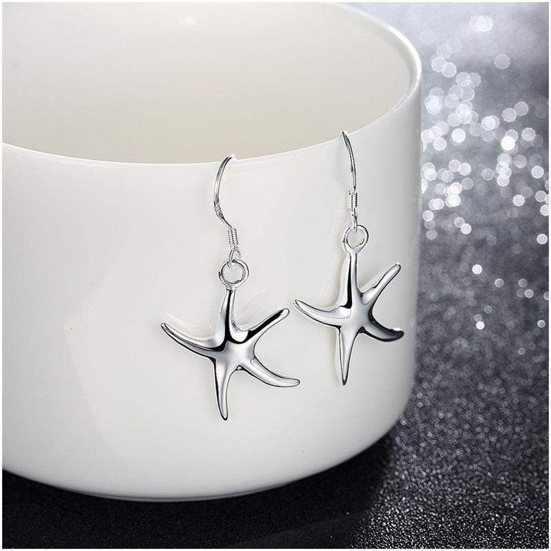 E090Women silver plated earring镀925纯银日韩时尚甜美耳环饰品