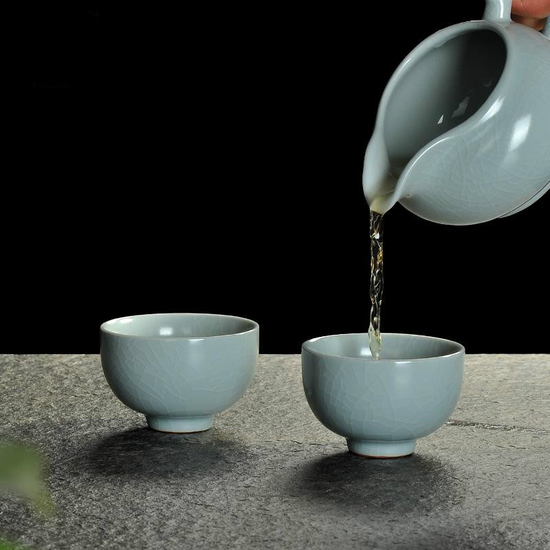 家柏饰(CORATED)汝窑功夫茶具套装家用陶瓷开片盖碗泡茶壶茶杯洗茶海茶道Z高清大图