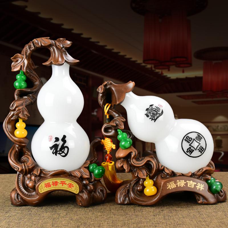 美帮汇葫芦摆件琉璃新房客厅玄关酒柜创意装饰乔迁新居开业礼品高清大图