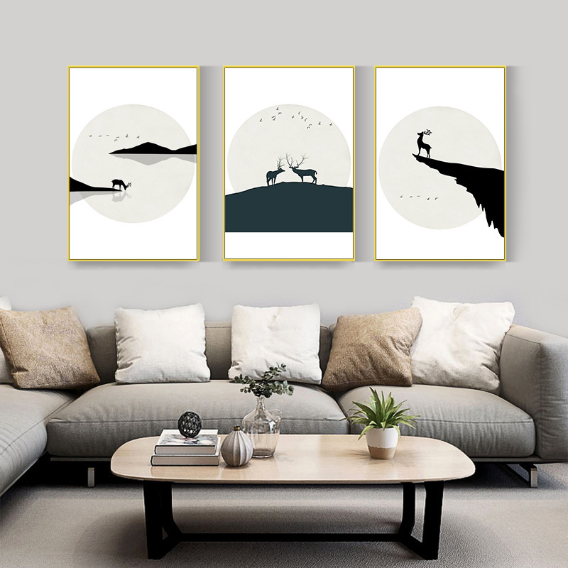 客厅植物装饰画现代简约沙背景墙北欧壁画餐厅挂画花卉