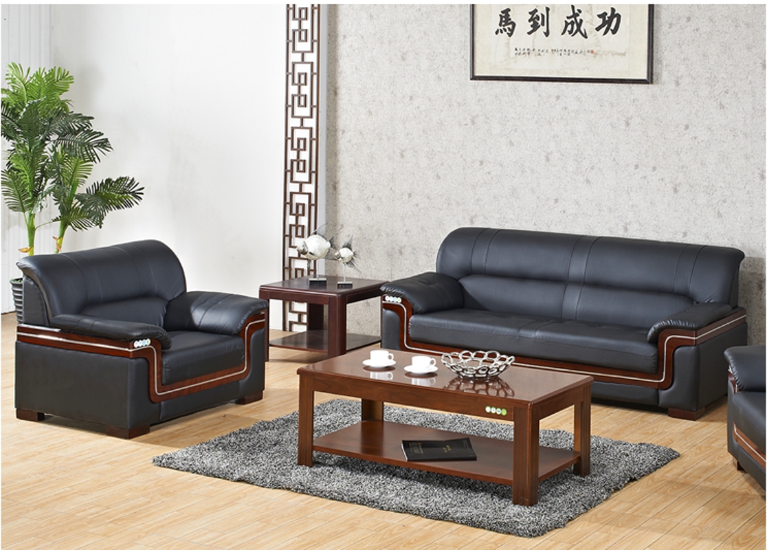 三能 办公家具办公沙发茶几组合商务单人接待室简约现代会客三人位办公室沙发 1+3人位组合