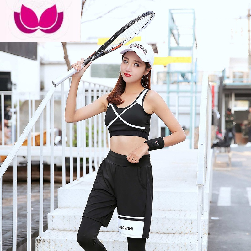 七斓运动服套装女夏季跑步晨跑健身房速干大码宽松胖mm2022新款瑜伽服
