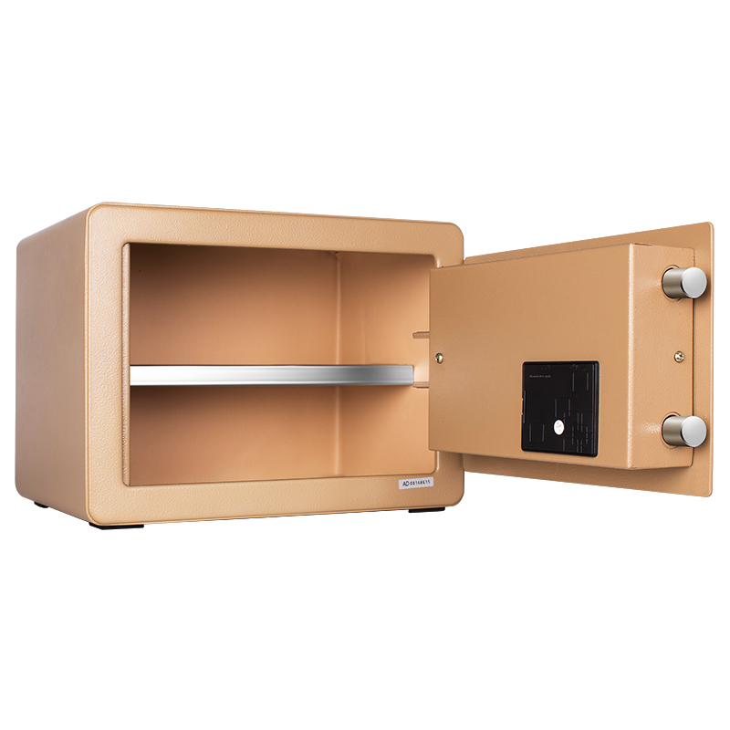 得力(deli)33559保险柜家用小型迷你保险箱办公指纹密码钥匙防盗保管箱床头柜/指纹识别/电子密码/钥匙 金色