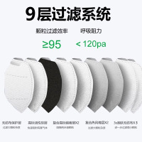 向隆 KN95活性炭带呼吸阀(100只)
