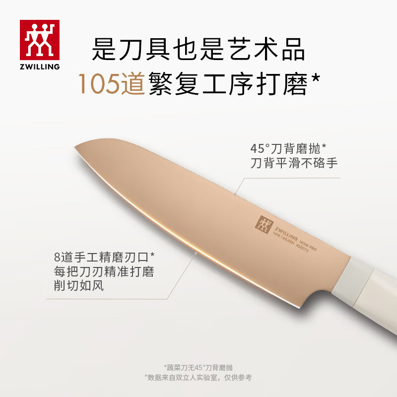 双立人 1032837 刀具 刀具套装 钛金抗菌NowPro菜刀水果刀砍骨刀剪刀切菜刀厨具7件套 白色高清大图