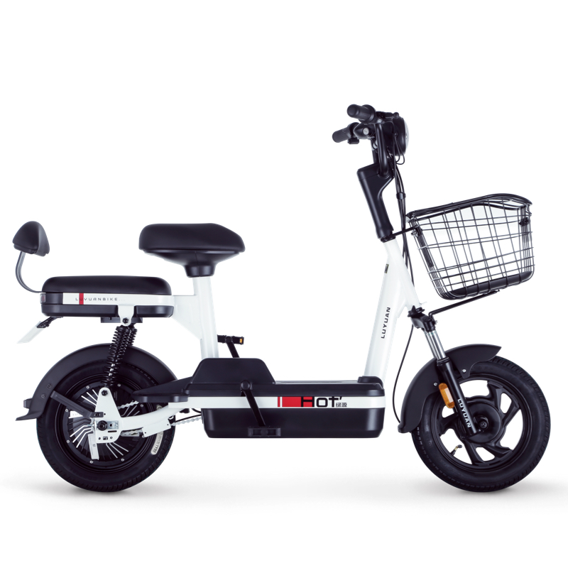 绿源电动车48v12a小型电动自行车feo2女士带娃代步助力迷你电瓶车雪山