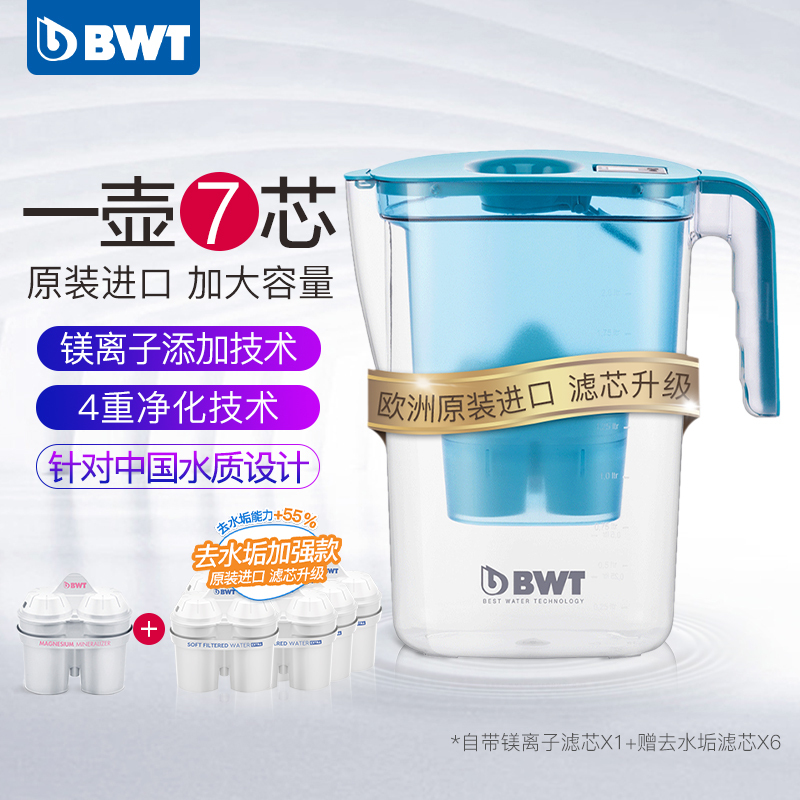 德国 倍世(BWT)维镁系列Vida2.6 L 电子计时 标配镁离子滤芯+去水垢加强型*6 便携式净水器饮水机