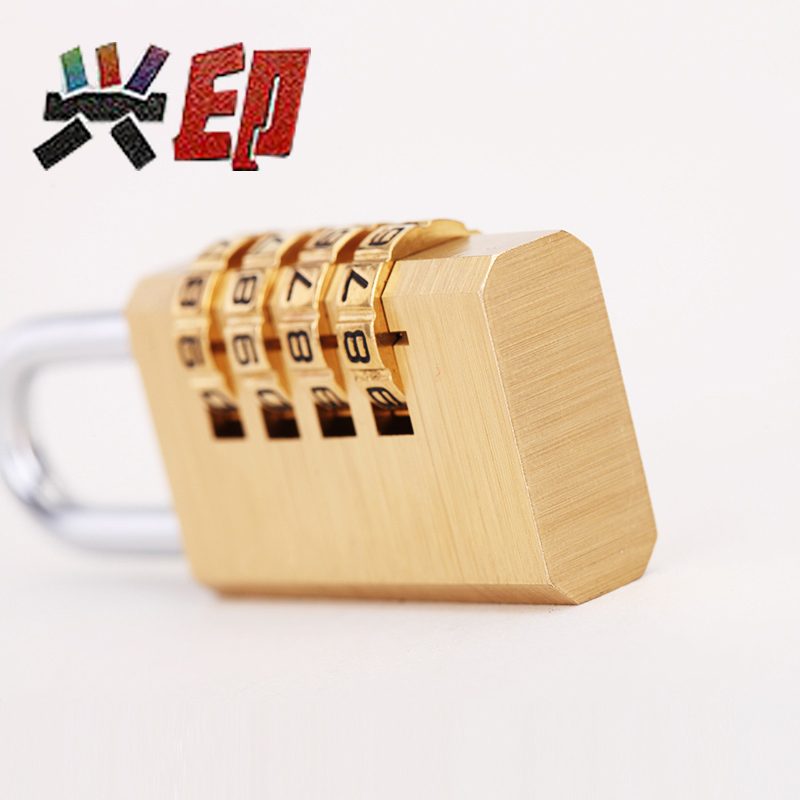 兴印XINGYIN-密码锁挂锁SJ123柜子锁行李箱锁头宿舍铜挂锁家用中号28mm4密码轮