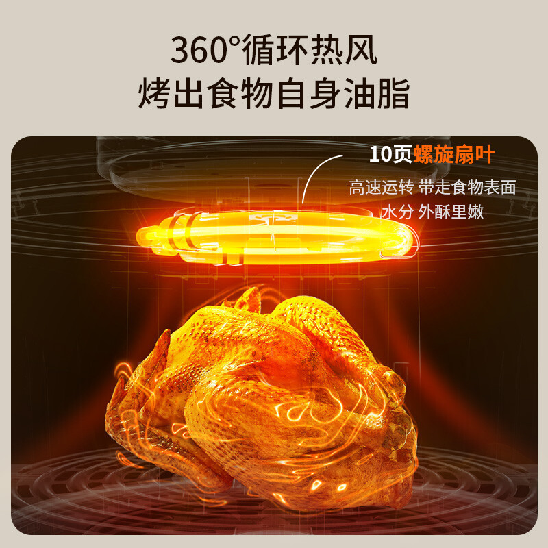 九阳(Joyoung)空气炸锅 多功能 5L大容量可视窗口 不粘易清洗 烧烤空炸一体机 KL50-VF583