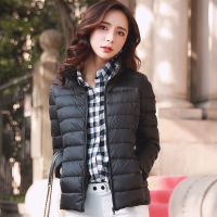北极绒轻薄保暖羽绒服女短款立领时尚韩版修身2019冬大码女装外套羽绒外衣dL50W-54