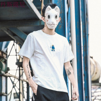 东京衣柜男装夏季新款个性卡通印花T恤男潮流百搭学生休闲短袖男t