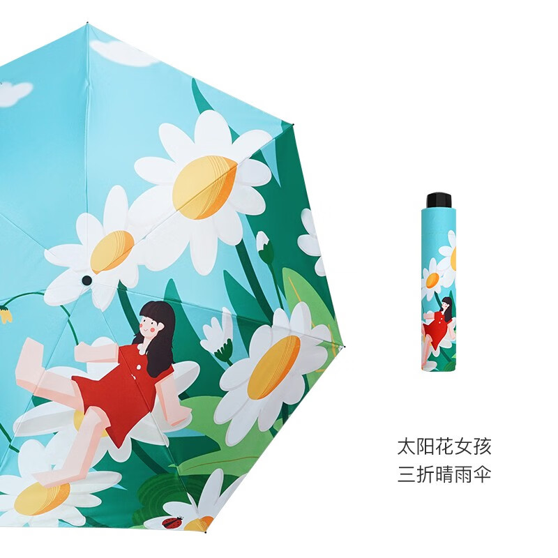 红叶 三折超细太阳女孩伞3606高清大图