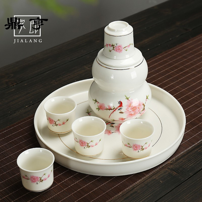 鼎亨温酒器烫酒壶家用陶瓷酒具套装黄酒热酒白酒杯暖酒壶中式半斤