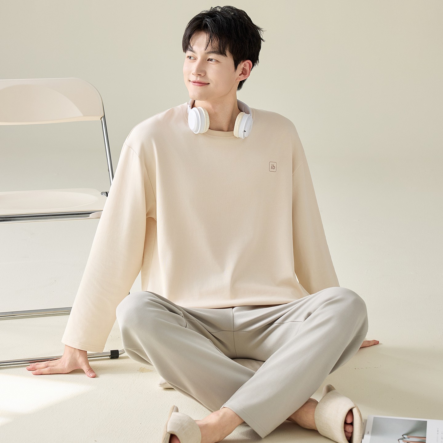 啄木鸟睡衣男款纯棉春秋季长袖2025新款全棉学生可外穿家居服套家高清大图