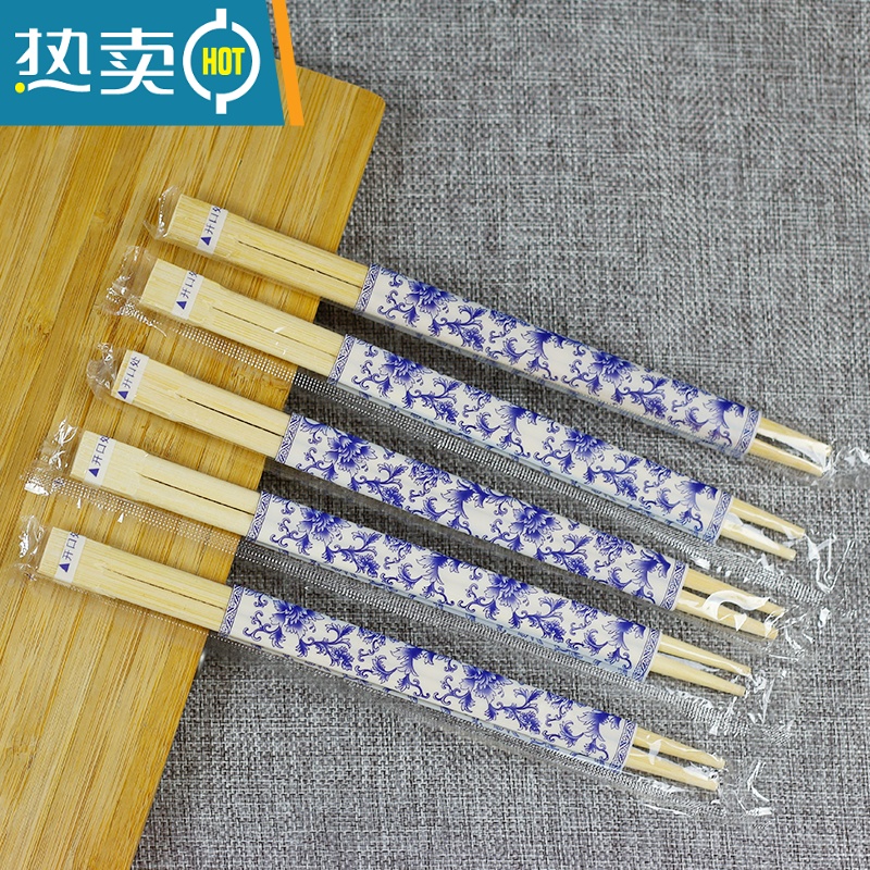 敬平一次性筷子快餐筷双生筷21cm家用方便打包饭店商用餐厅连体筷 [100双]双生筷 青花瓷包装 21厘米长一次性餐具高清大图