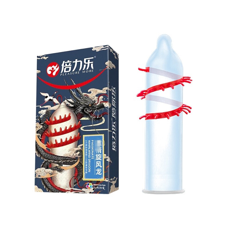 倍力乐旋风龙避孕套3只装异型带刺套超薄款狼牙棒套大颗粒夫妻性生活房事安全避孕组合套装计生器械男性系列保险套成人情趣性用品高清大图