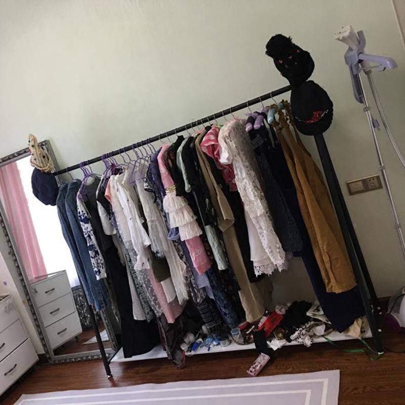 单杆晾衣架家用挂衣架落地式卧室置衣架阳台铁晒衣架挂被子架 三维工匠 [上下带板]白色长150*高165晾衣杆