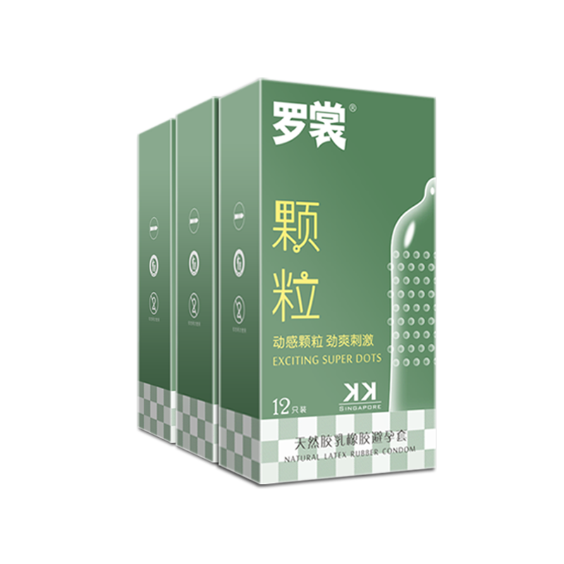 罗裳 避孕套 安全套 003玻尿酸润滑 超薄套套男用保险套 螺纹颗粒浮点 KKSingapore 共36只