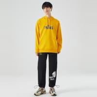 美特斯邦威唐老鸭联名休闲裤男新款冬季潮流印花抽绳直筒裤男