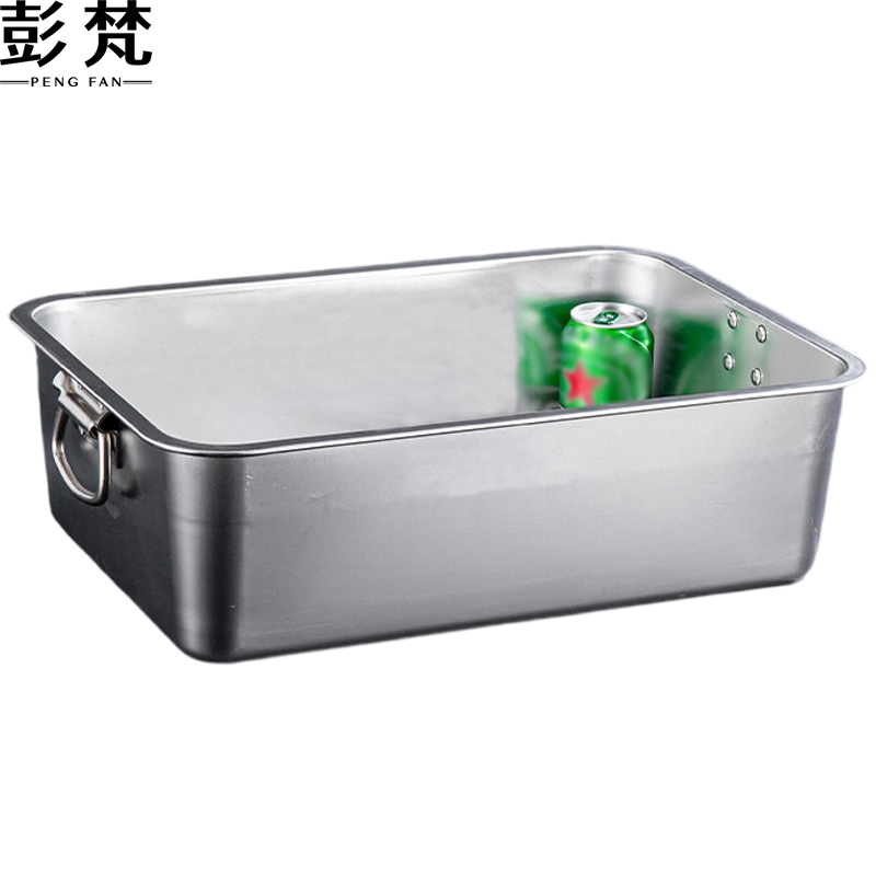 彭梵不锈钢方盆 不锈钢方盆带把手450*350*150mm（无盖）个 方盆