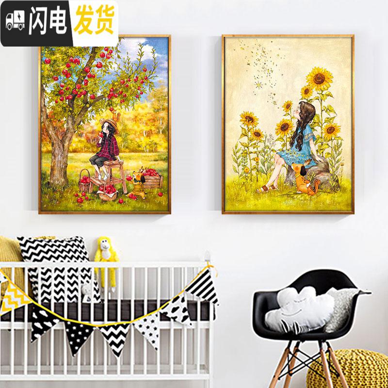 三维工匠钻石画2019年新款卧室线绣满绣人物卡通小件小型学生十字绣水 春华秋实满绣[50*66CM]线量多30免费补线高清大图
