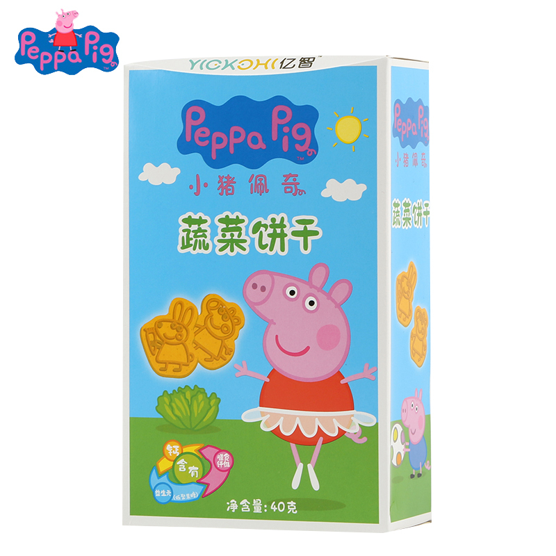 小猪佩奇PeppaPig蔬菜饼干40克 盒装儿童零食