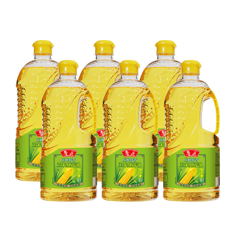 鲁花压榨特香玉米胚芽油1.6L*6优质非转基因玉米胚芽压榨工艺健康食用油整箱高清大图