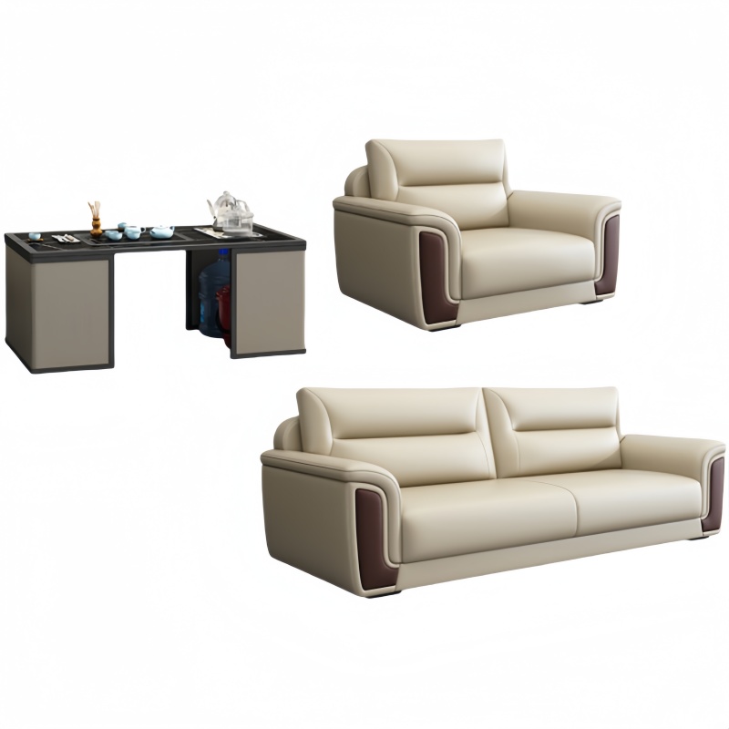 悦兴诚皮质沙发203*85*92cm(1+3+功夫茶几)套高清大图