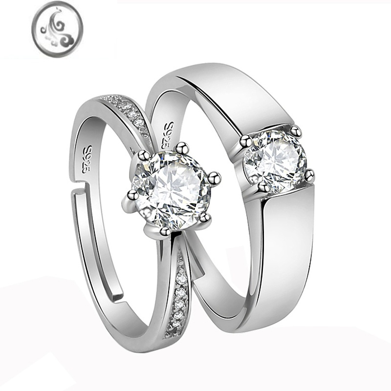 jimi假戒指结婚对戒仿真婚庆情侣钻戒道具一对婚礼仪式活口可调节婚戒