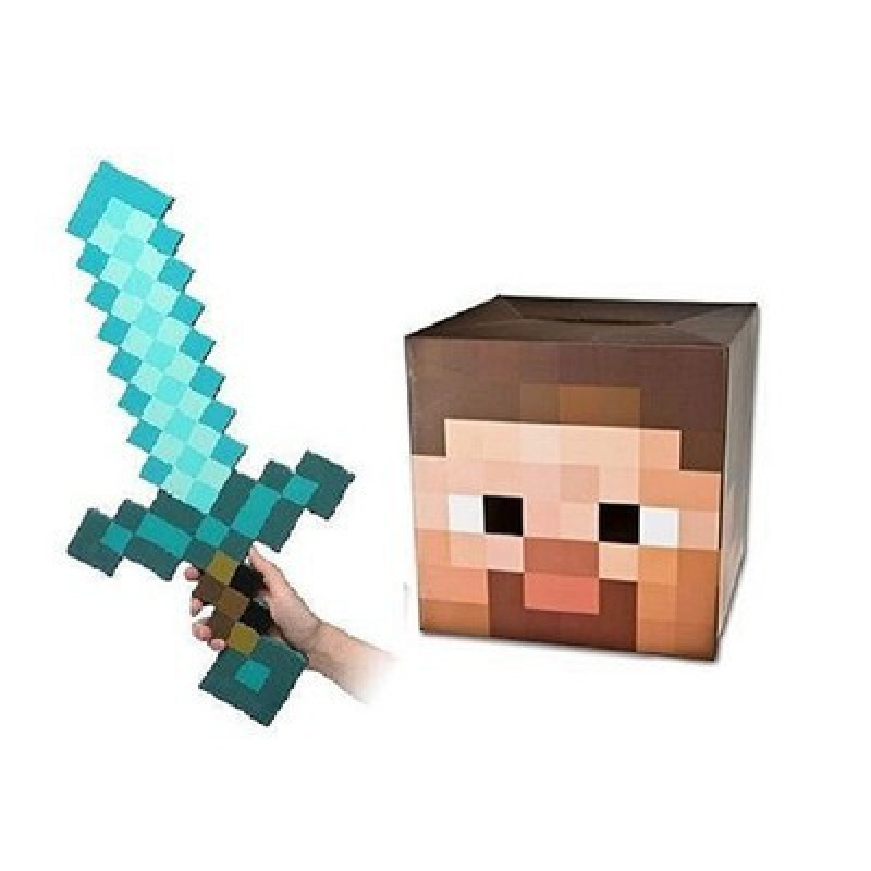 围裙 我的世界玩具模型钻石镐泡沫剑斧头铲子周边武器道具头套官方钻石剑 史蒂夫纸箱头套送mc贴纸报价 参数 图片 视频 怎么样 问答 苏宁易购