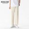 WOOG2005卡其色冰丝裤子男夏季薄款垂感西装裤日系复古直筒九分裤