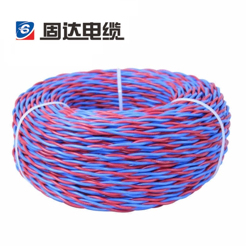固达电缆 无卤低烟阻燃耐火铜芯双绞线 WDZBN-RYJS-2*2.5 卷高清大图