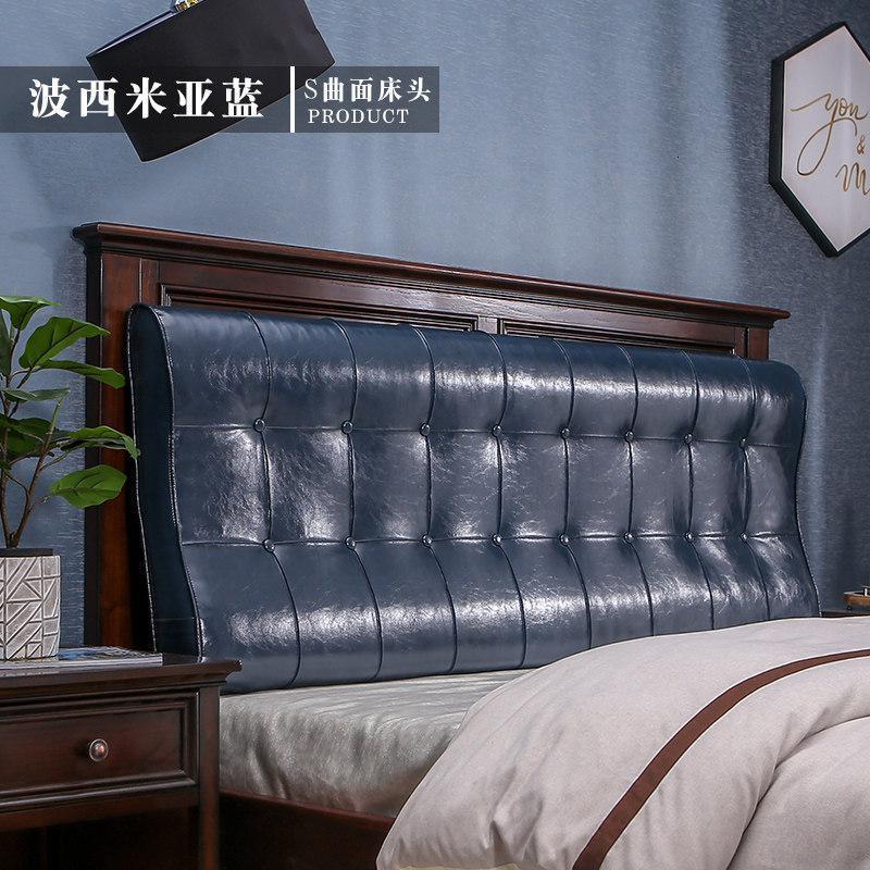 家柏饰(CORATED)可定制床头板软包靠背双人榻榻米简约现代靠枕床头罩床头靠垫 波西米亚蓝 有床头200*66