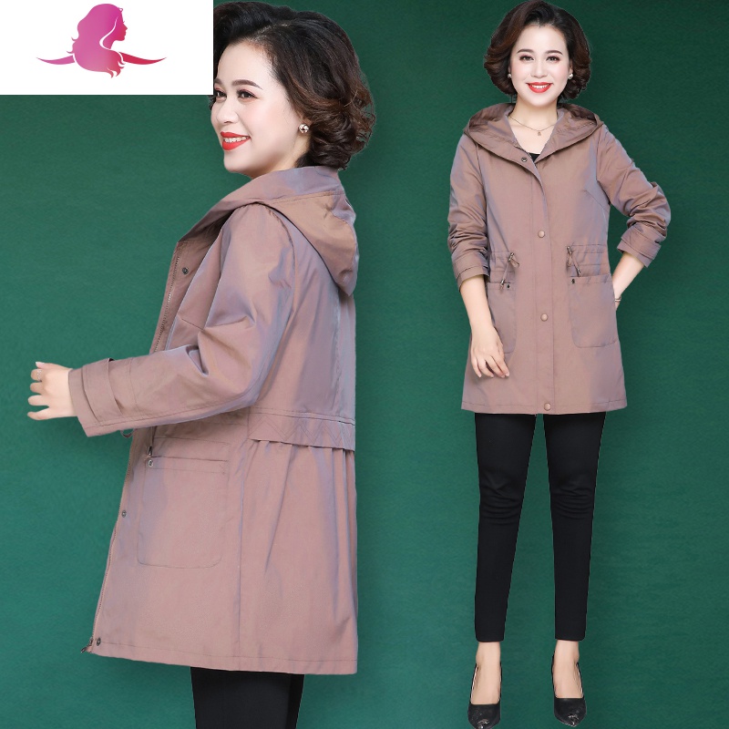 春秋外套女40岁50妈妈秋装中年女士中长款洋气早秋薄款风衣风衣参数