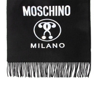 MOSCHINO/男女黑色镭射印花字母微标饰纯羊毛流苏围巾丝巾30664 M2329 016