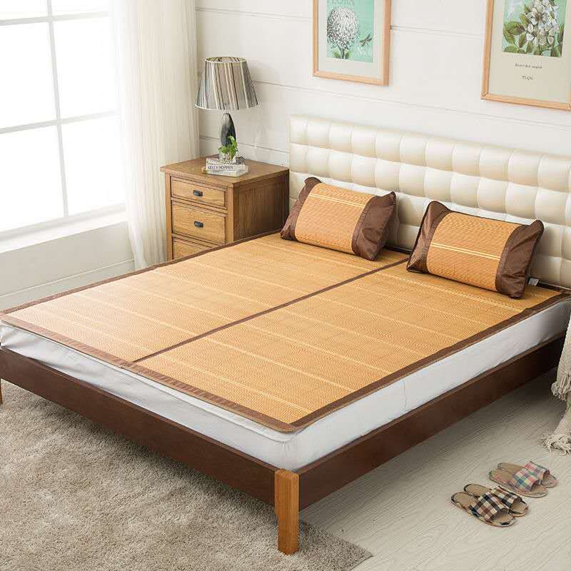 凉席竹席席三件套夏季双面折叠席单双人学生宿舍空调席儿童席高清大图