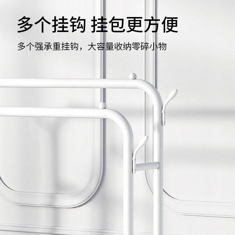 [补贴10%]简易室内宿舍移动晒凉衣帽架子晾衣架落地家用卧室挂衣服折叠单杆高清大图
