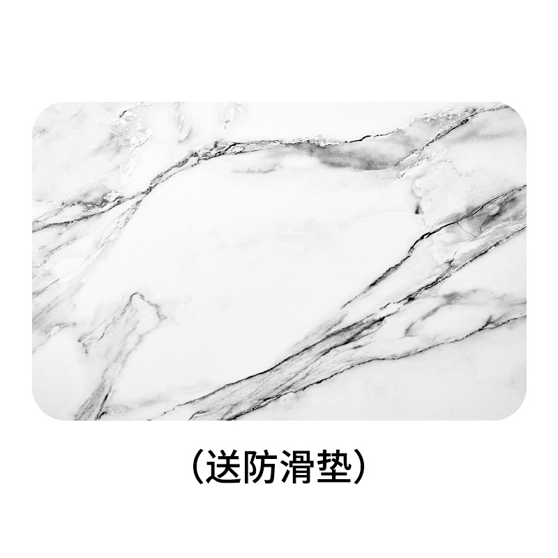 北欧大理石纹硅藻泥地垫卫生间浴室洗漱速干吸水防滑垫天然土脚垫 三维工匠 Arabescato（吸水性醉佳）赠送防滑垫39x60cm